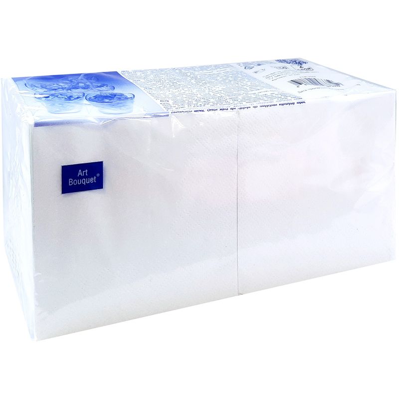Салфетки бумажные 1сл. Art Bouguet 42895 (20*20см.) 250шт. Белые 57630 РБ