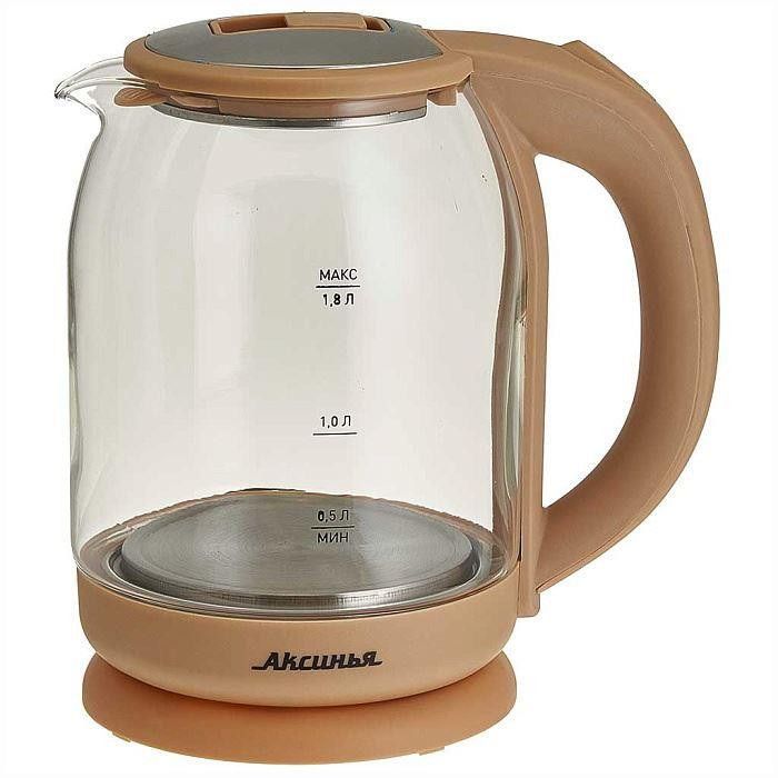 Чайник эл. АКСИНЬЯ КС-1018 1,5кВт. 1,8л. стекло диск