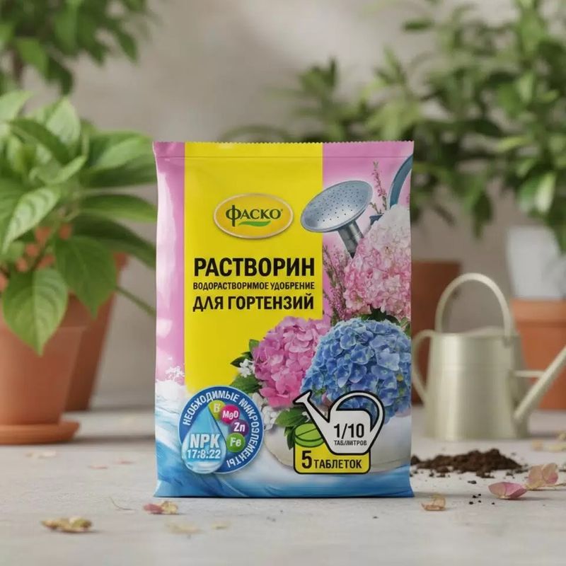 Удобрение РАСТВОРИН д/гортензий (табл. 5шт.). Ф