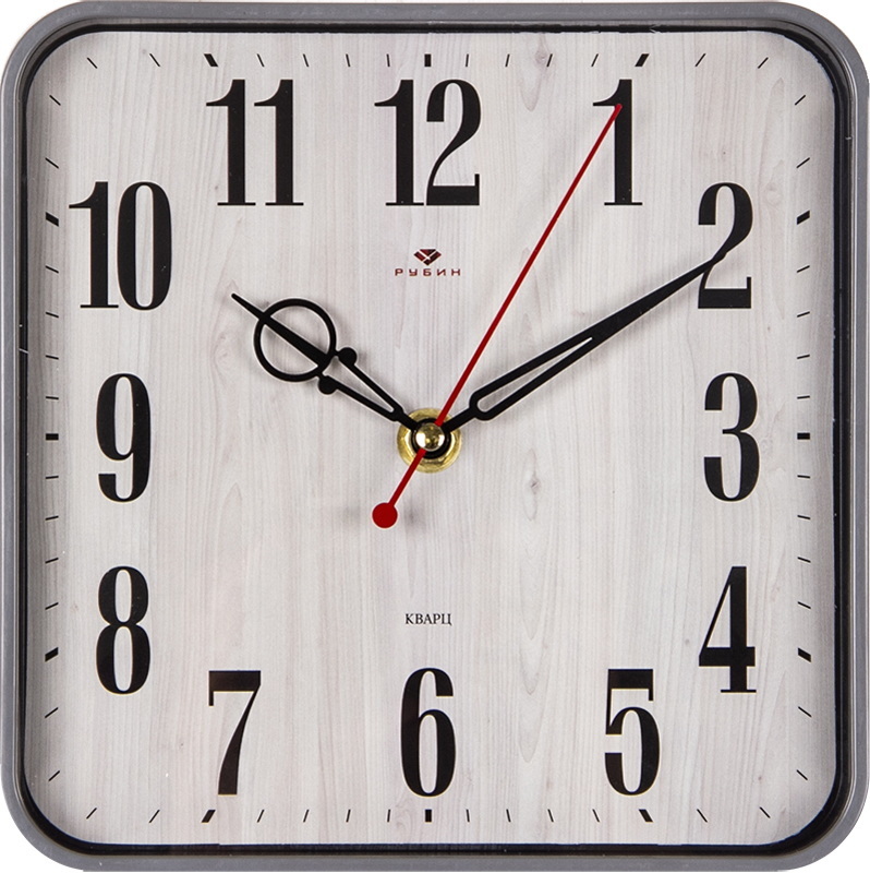 Часы настенные 1918-003 "Рубин" (19*19см.) корпус серый, "Эко"