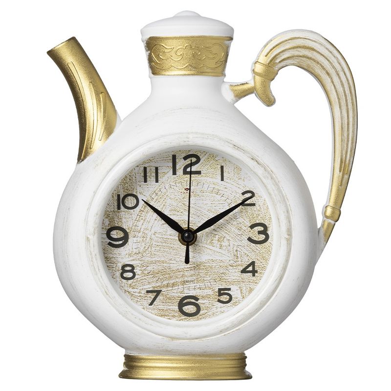 Часы настенные 2622-002 "Рубин" (26*22*4см) белый с золотом "Классика"