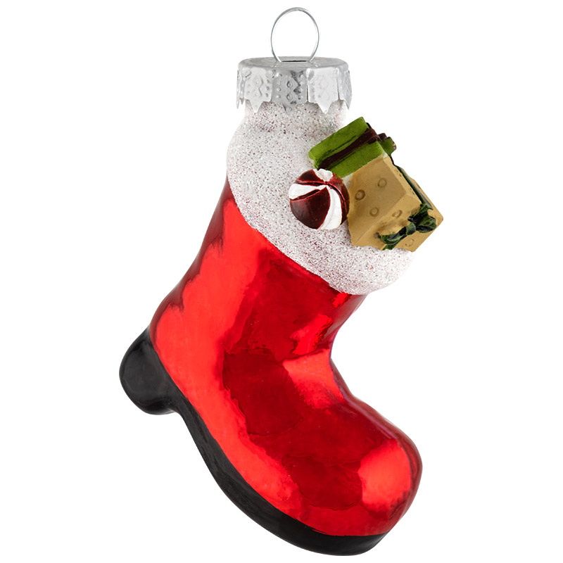Подвесн.украш. "Сапожок с подарками" 108581 (стекл.) Скр