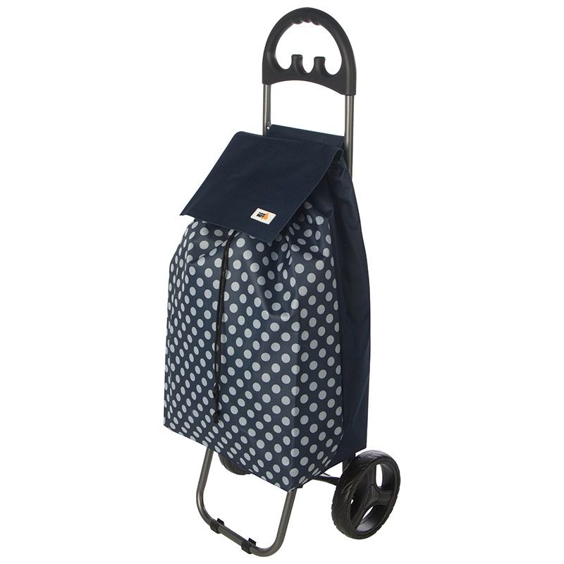 Тележка с сумкой "Точки" 30кг. 110654 (мет. кол.) Скр