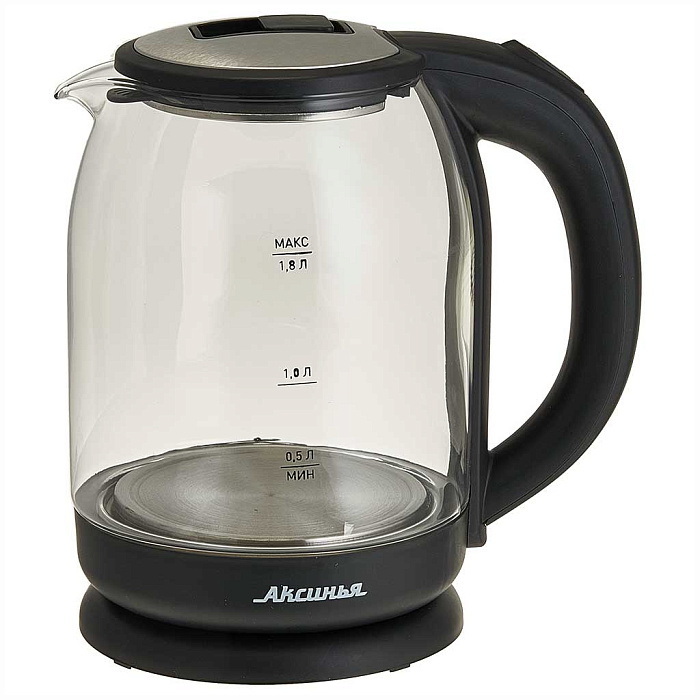 Чайник эл. АКСИНЬЯ КС-1017 1,5кВт. 1,8л. стекло диск