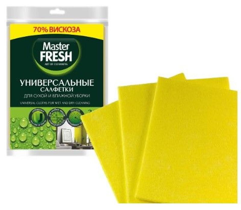 Салфетки МАСТЕР ФРЕШ (вискоза повыш. плотности) 3шт. 30*38см. 6010/7666 (Арвитекс)
