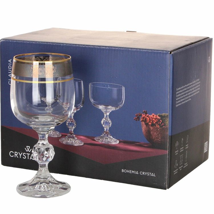 Набор фужеров Claudie 25313 190мл. (6 шт.) д/вина Crystalex Bohemia