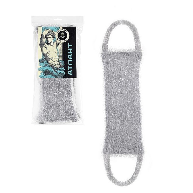 Мочалка вязаная "Атлант ", М39504 40*18см, серебро Е