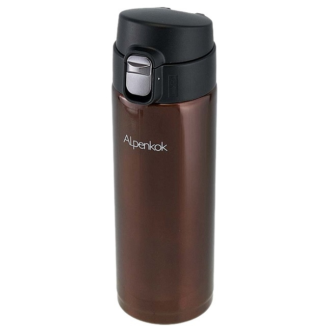 Термокружка нерж. DELTA АК-04811А 380 мл вакуумная (коричневый)