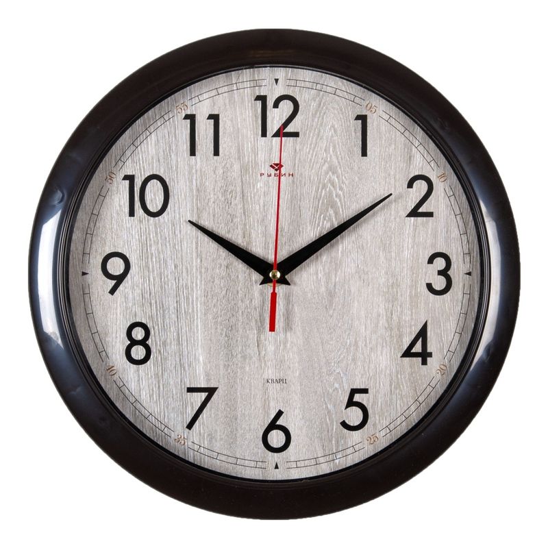 Часы настенные 6026-007 "Рубин" (d=29см) коричневый "Структура дерева"