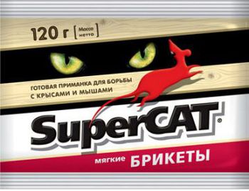 SUPER-CAT (мягкий брикет от крыс и мышей) 100г. Август