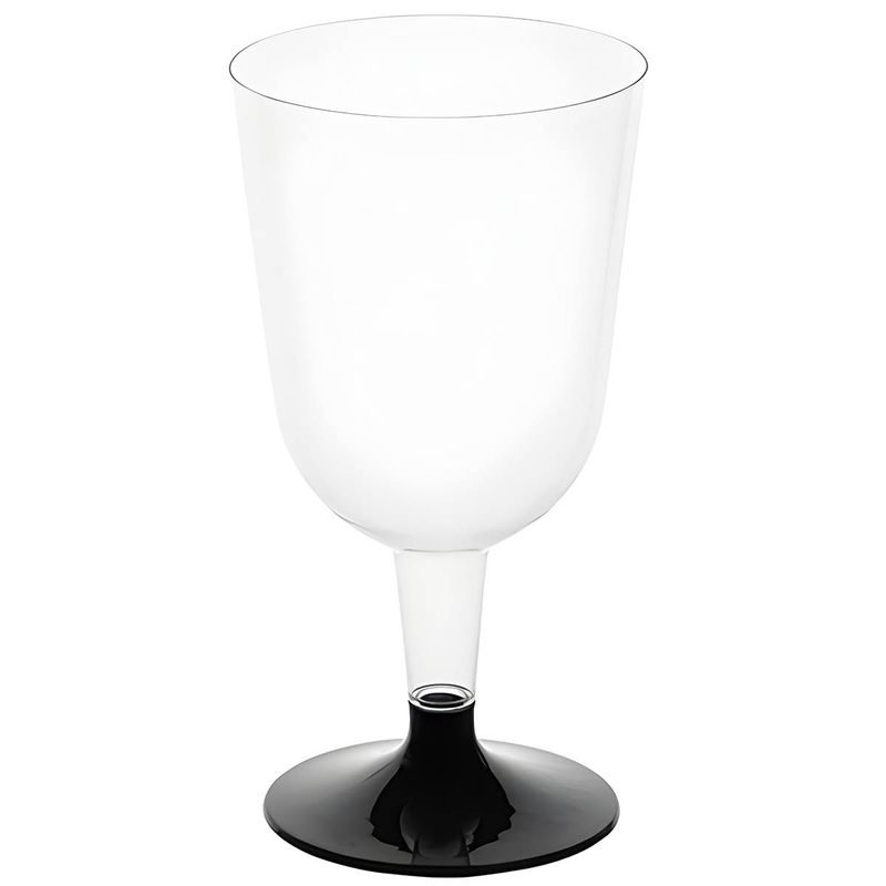 Фужер д/вина однораз. (200мл.) прозр. 19-2553 со съемн. черн. ножкой (324шт/кор.) (ОК)