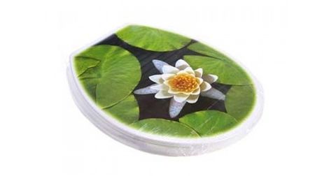 Сиденье д/унитаза "ОКЕАН" с рис. "КУВШИНКИ" жест. Нов.