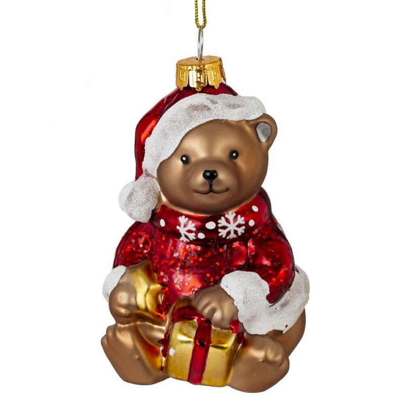 Подвесн.украш. "Медведь" 813821 h=10см  (стекло) Р