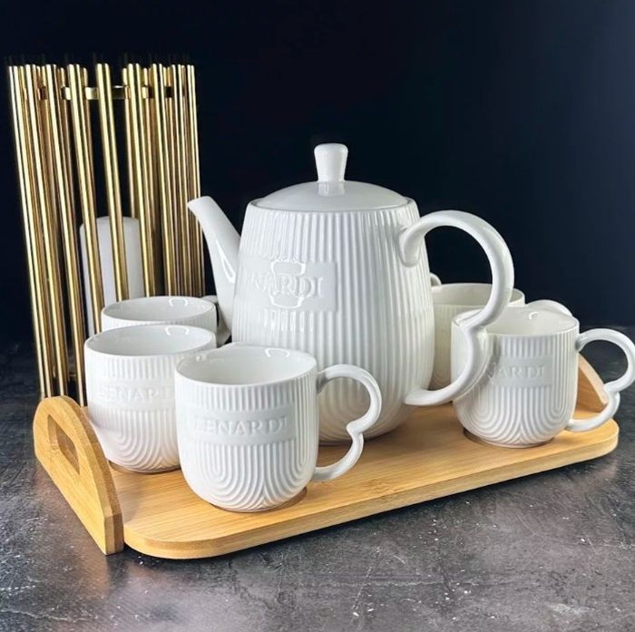 Чайный сервиз 140-083 "Bamboo" 8пр. бамб. подст. (подар. уп.)