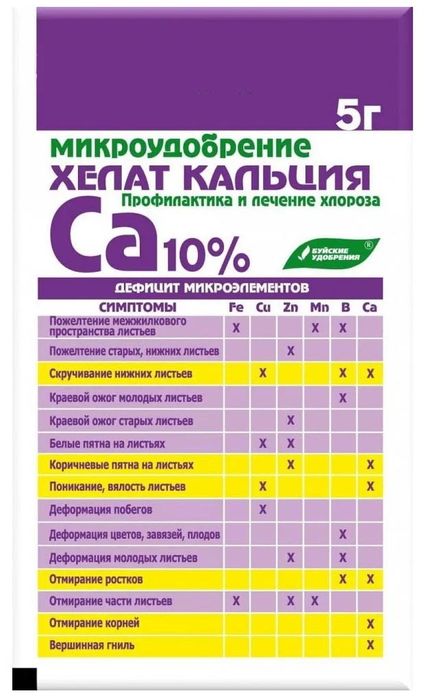 ХЕЛАТ КАЛЬЦИЯ  5,0г. (профилактика и лечение хлорозов) 431324 БХЗ
