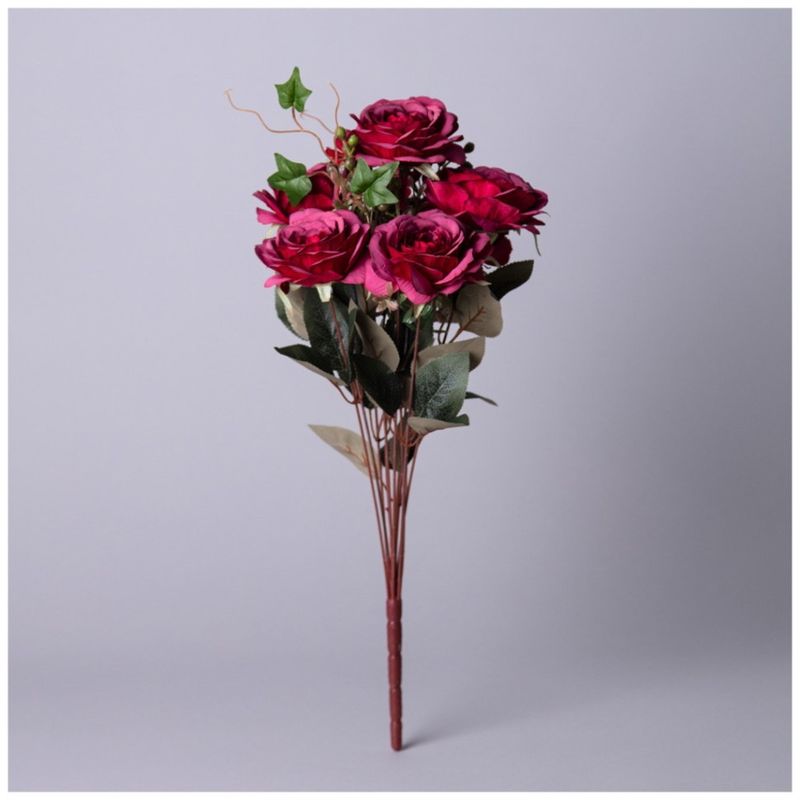 Букет из искуственных роз 535-390 h=50см (винный) ВД