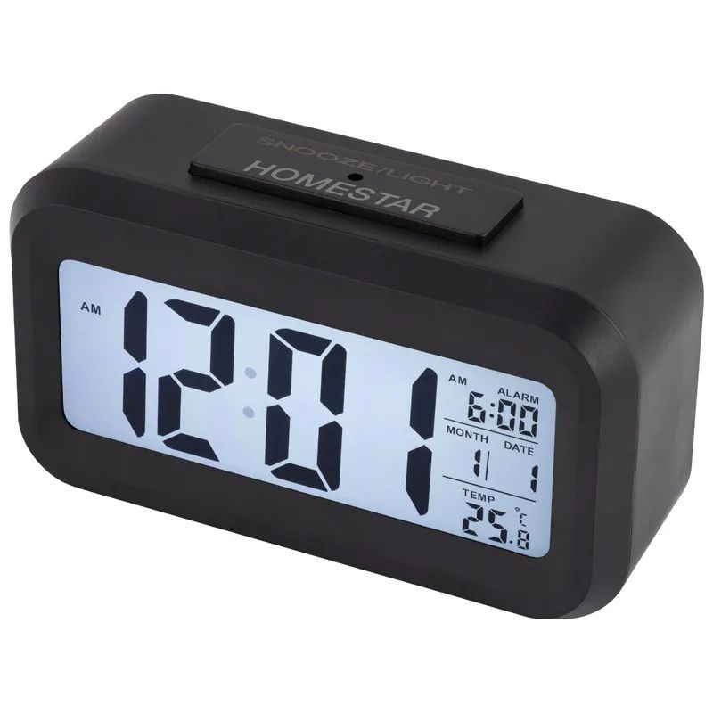Часы настольные электронные HOMESTAR HS-0110 104305 (черные) СКР