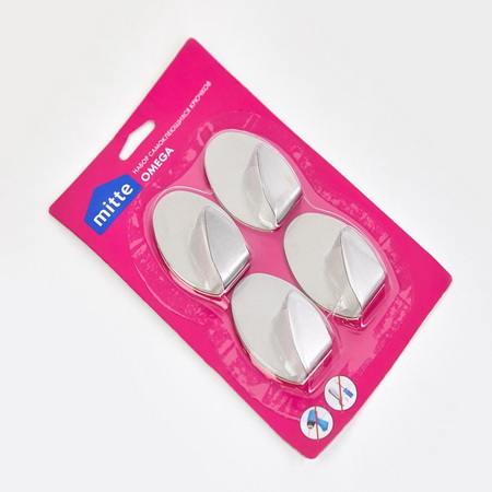 Набор крючков "Овал" 008226 (5шт.) самоклеющиеся Скр.