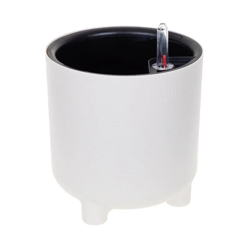 Кашпо ШЭНК 29,0л. d36см. КН3244БР с вставкой и автополивом (Белый ротанг)