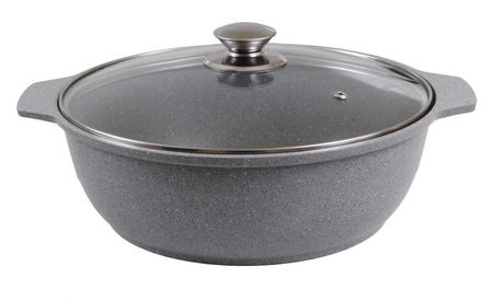 Кастрюля-жаровня Кукмор 3л. жмс32а (светлый мрамор)а/пр. ст/крышк.)