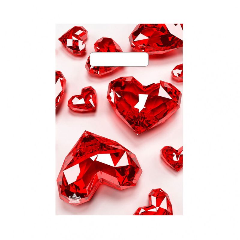 Пакет (вырубная руч.) 300*200мм. Алые сердца 277858 Т-П