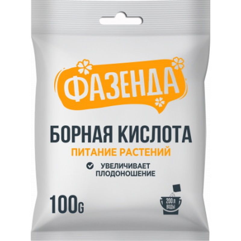 Борная кислота, 100г. 04-199 (д/замачивания семян) Фазенда (ТЭ)