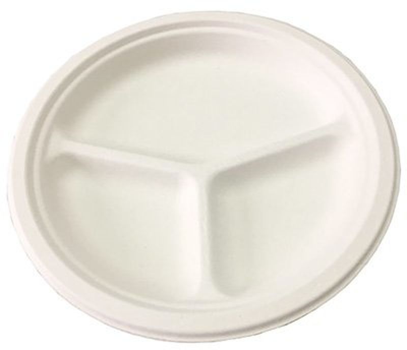 Тарелка одноразовая 3секц. 19-3567 Премиум (d260мм.) (800шт/кор.) (ОК)