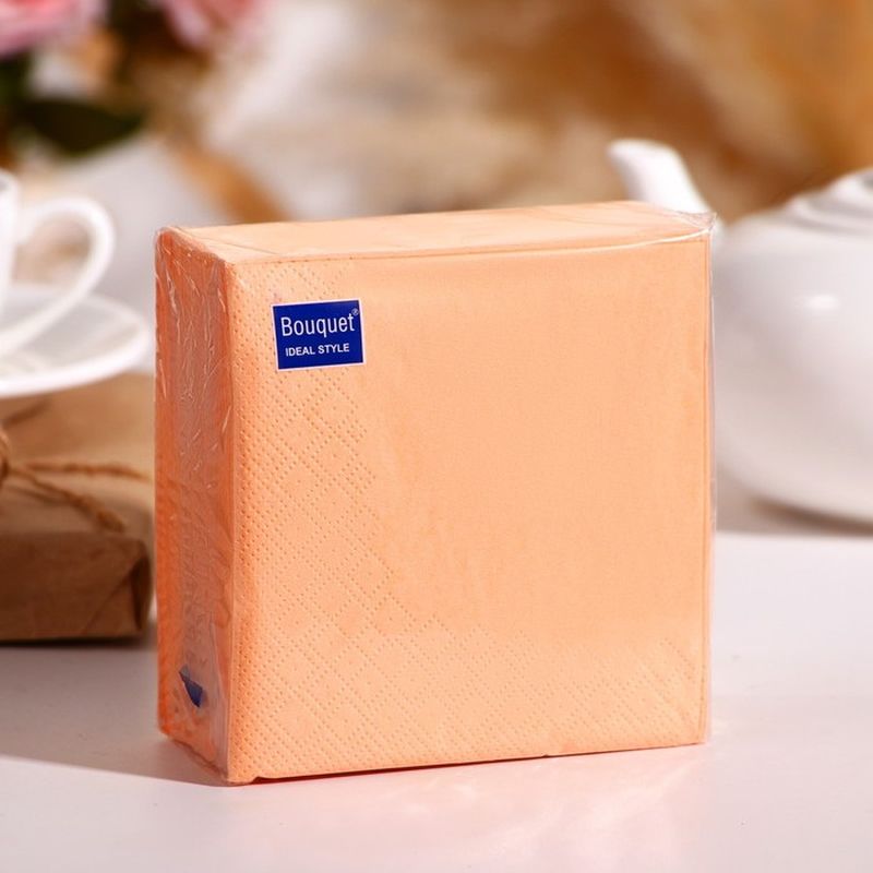 Салфетки бумажные 2сл. Bouguet Ideal style 57348/44875 (24*24см.) 50шт. Персик РБ