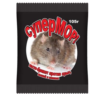 СуперМОР (пеллеты(гранулы) от мышей и крыс) 105гр. (Ваше Хозяйство)
