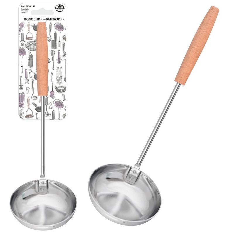 Ложка разливательная "Фантазия" DA50-151 (дер.ручка)Мд