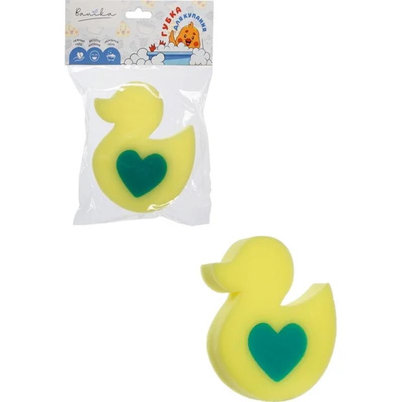 Губка банная "Уточка" МГ0010 (13*14*4см.) поролон Е