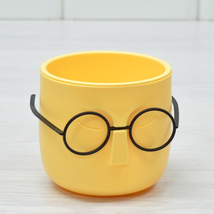 Кашпо СТИВ  0,65л. d11,5см. КН3079Б со вставкой (Банановый)