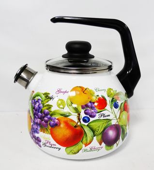 Чайник 3,0л."Confitura" 1RC12 Vitross со свист. (белоснежн.) Чер