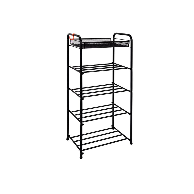 Этажерка д/обуви 5ярусн. "Альфа 15" ПДОА 15Ч/К (45,5х30х95см.) (Черный/Коричневый) (ЗМИ)