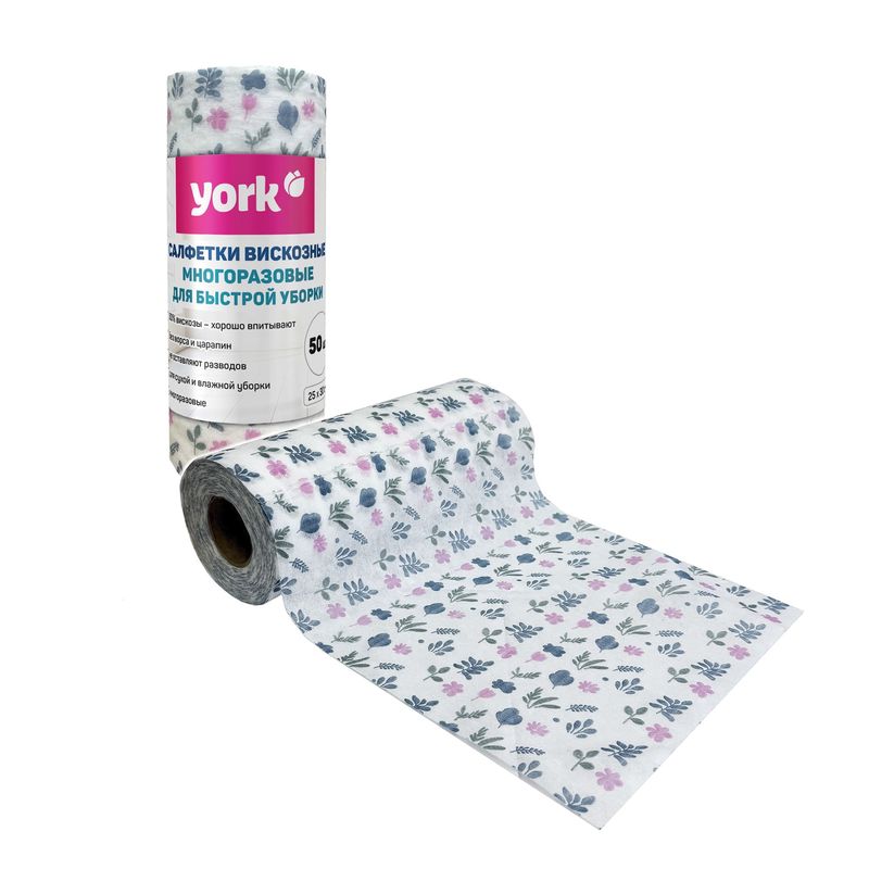 Салфетка вискозная (50шт/рул.) 2050 Узор (25*30см) YORK