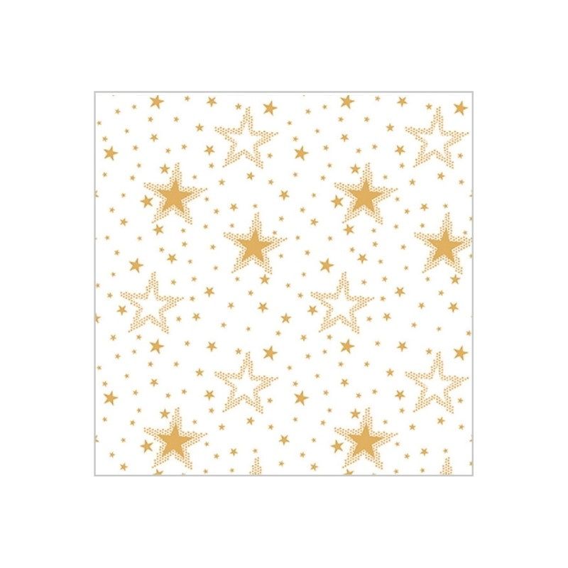Салфетки бумажные 3сл. Home Collection Classic 25408 (33*33см.) 20шт.НГ  "Золотые звезды на белом" Р