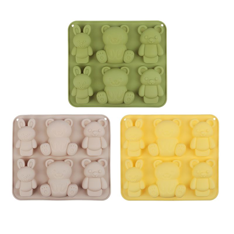 Форма д/выпечки силикон. 856-188 "Мишки и зайчики" (6 ячеек) 16*14*2см. VETTA