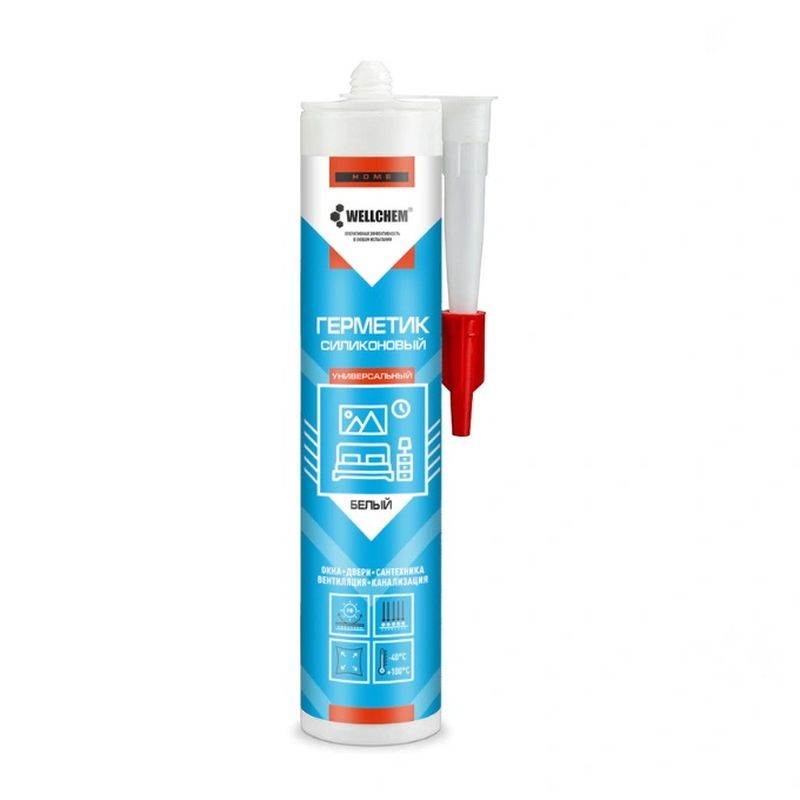 Герметик Силикон WELLCHEM универс. белый 0,31л. 620 .