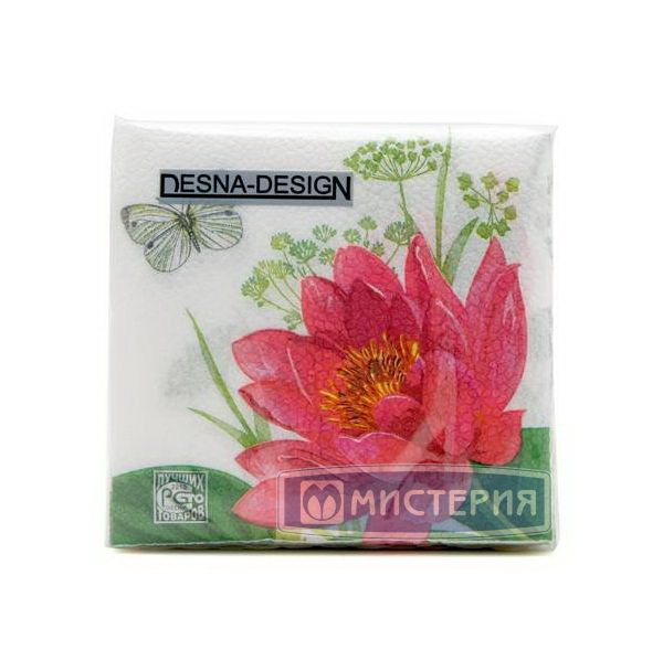 Салфетки бумажные 1сл. Design 20069 (25*25см.) 40шт. "Водяная лилия" РБ Салфетки бумажные 1сл. Design 20069 (25*25см.) 40шт. "Водяная лилия" РБ