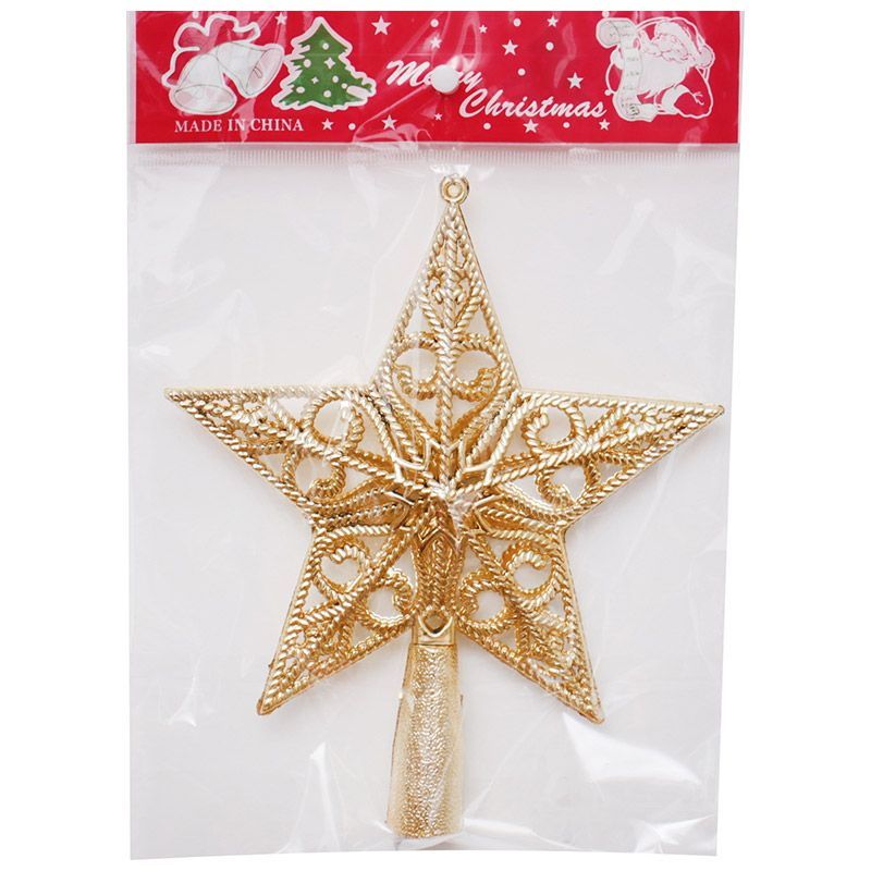 Верхушка ЗВЕЗДА ОБЪЕМНАЯ АЖУРНАЯ 103317 (золото) Скр