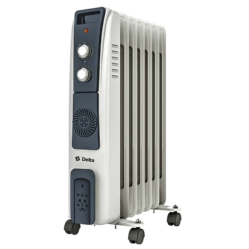 Обогрев.масл.  7секц. D12F-7 1,5 кВт с вентилятором (св.серый) Дел.