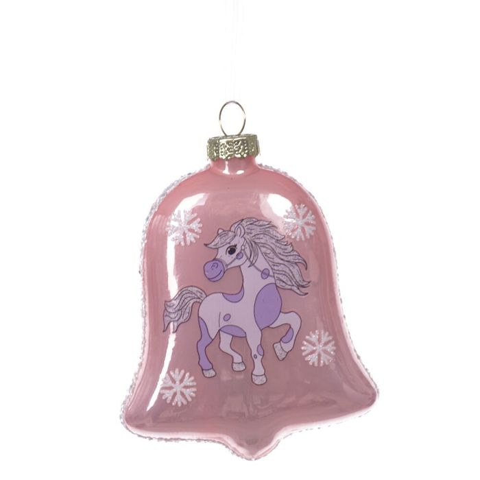 Подвесн.украш. "Колокольчик с лошадкой" 826600 8*2,5*11см  (стекло) Р