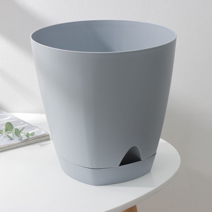 Горшок д/цв. "Amsterdam" 0,65л. d110мм. ПЦ6198УТ прикорн.полив (Утренний туман)