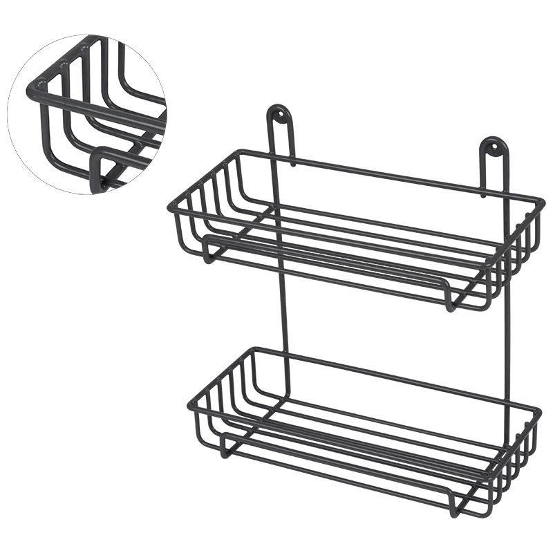 Полка д/ванной 2-х ярусная 310867 (29*12,5*30см) графит Скр.