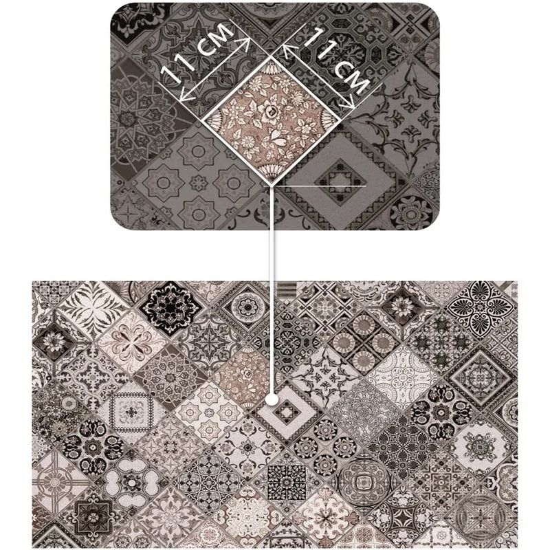 Коврик напольный  SH Icarpet PRINT 80*120 "Плитка Тоскана" влаговп. 833511/840090 (мокко) Ш