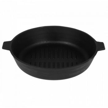 Сковорода-гриль чуг. 280*60мм. (с 2-мя ушками) гу8060