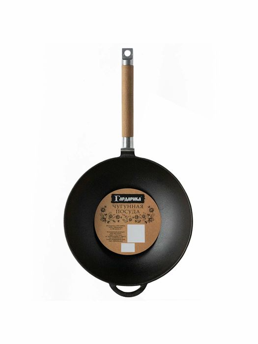 Сковорода чуг. Укр. d260мм. "WOK" 1126 б/крышки с руч.