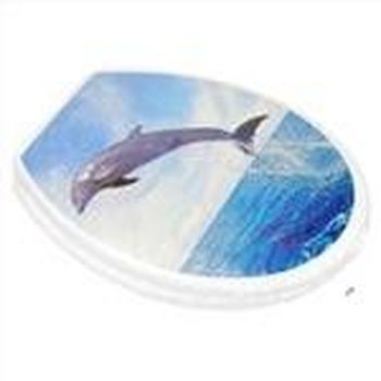 Сиденье д/унитаза "ОКЕАН" с рис. "ДЕЛЬФИНЫ" жест. Нов.