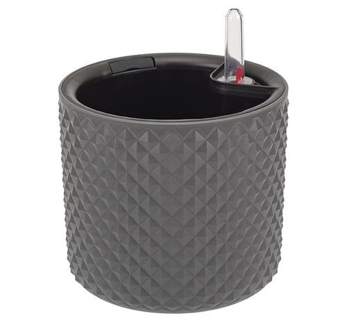 Кашпо ФАСЕТ  d15,0см. КН3235Гр с вставкой и автополивом (Графитовый)