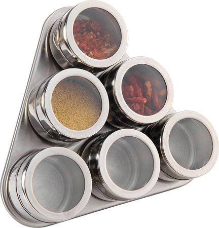 Набор д/специй 912-002 на магнитах (7пр. 6 баночек на мет подст.)ВД